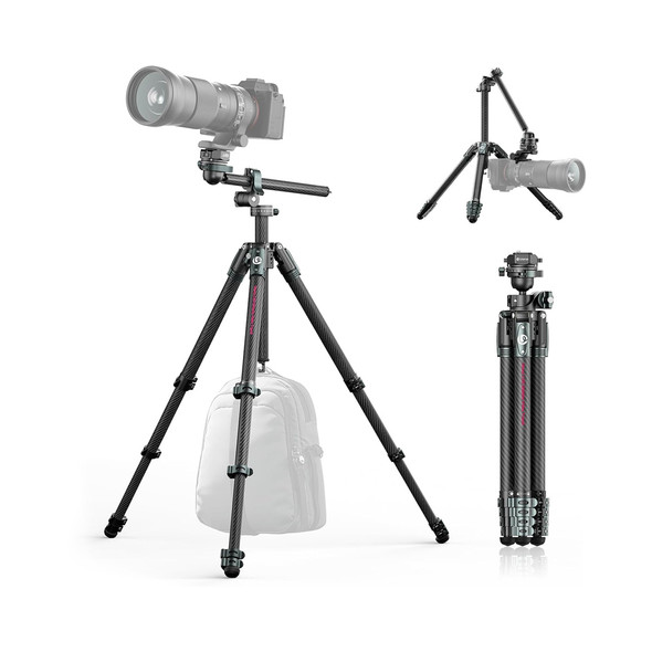  Ulanzi JJ05 T140 GlideGo 184cm Carbon Fiber  Overhead Tripod with Ball Head for Flat Lay Photos