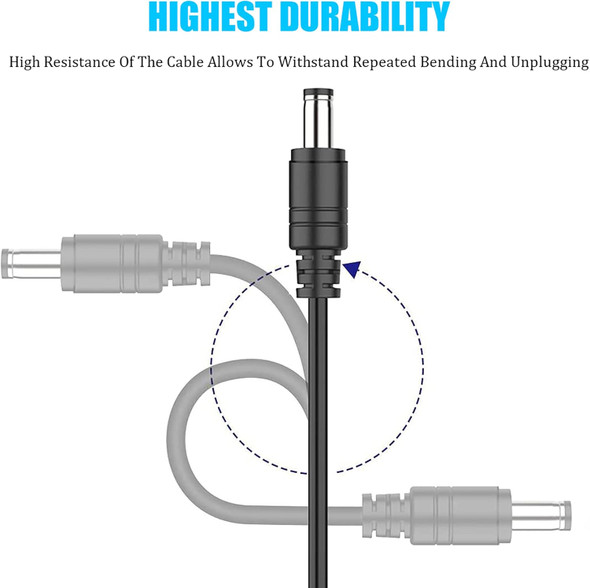  Fotolux DC5525 DC to DC 5.5x2.5mm Right Angled 90 Degree Power Cable (0.6m) 