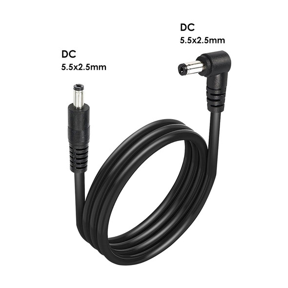 Fotolux DC5525 DC to DC 5.5x2.5mm Right Angled 90 Degree Power Cable (1.2m) 