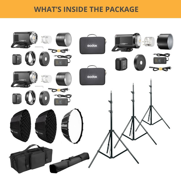  Godox 2x AD400Pro II + AD600Pro II Professional High End Portable Three Flash Kit