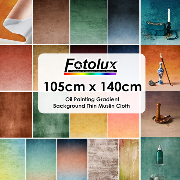 Fotolux 105cm x 140cm Oil Painting Gradient Background Thin Muslin Cloth