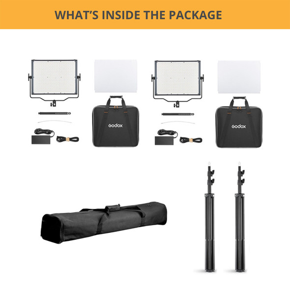 Godox 2x LDX100R 118W Large RGB Two LED Panel Light Kit (2500K-10000K)