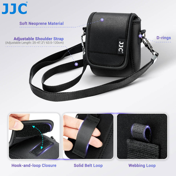 JJC OC-V10 Compact Camera Pouch with Shoulder Strap for Canon PowerShot V10