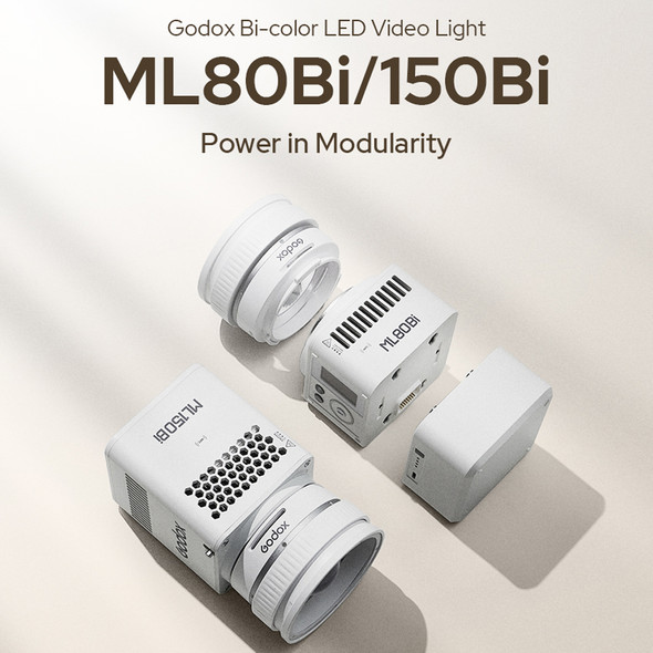 Godox ML150Bi Bi-Color Portable LED Video Light (2800K-6500K) with AC-DC Power Adapter 