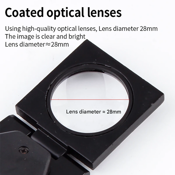  Fotolux L-10X 10x Loupe Foldable Pre-Focused Magnifier with LED Light