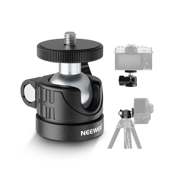 NEEWER GM01 10105949EU BASICS Mini Tripod Ball Head Mount Adapter with 1/4" Thread 
