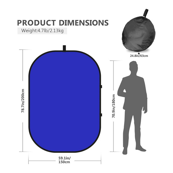  Fotolux 150 x 200cm Grey & Blue Large Collapsible Background Board