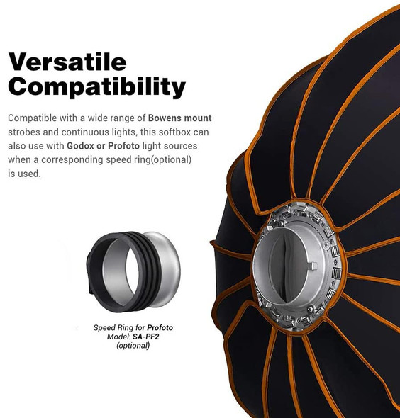  Godox SA-PF2 Softbox Adapter Ring (Profoto mount) for QR-P90 /QR-P70 /QR-P120 