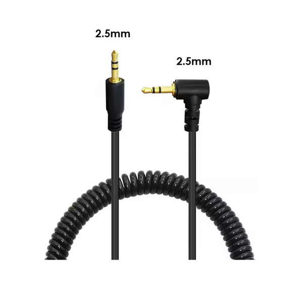 Fotolux  2.5mm to 2.5mm Jack Right Angle 90 Degree Coilded Connecting Cable (35cm-100cm) 