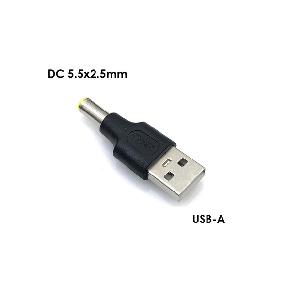  Fotolux DC5525-AM USB-A Male to DC 5.5x2.5mm Male Power Adapter Converter 