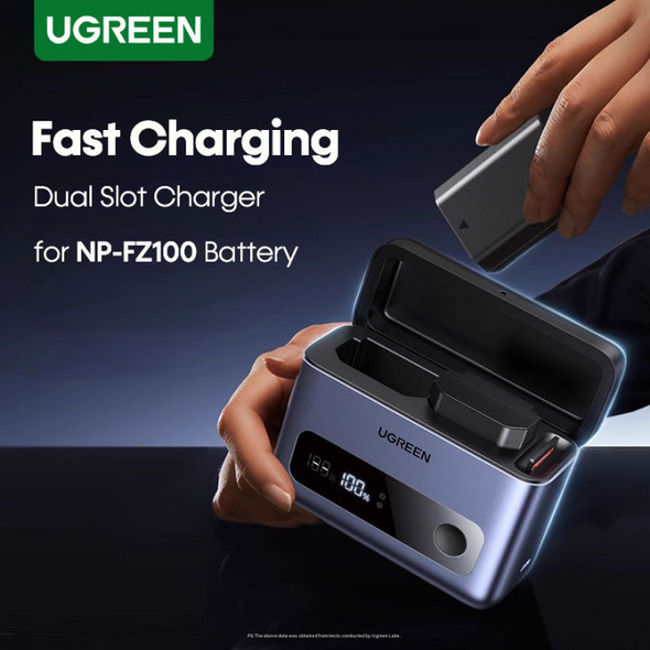 Ugreen CP636 Dual-slot Fast Camera Battery Charger for Sony NP-FZ100