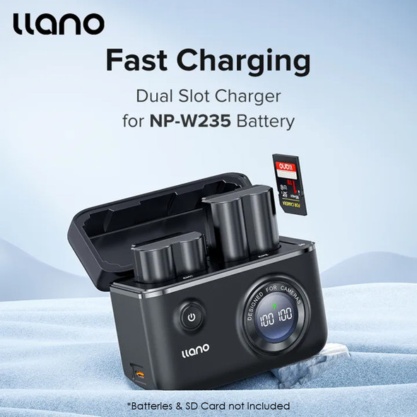  Llano W235 Dual-slot 18W PD Fast Camera Battery Charger for Fujifilm NP-W235