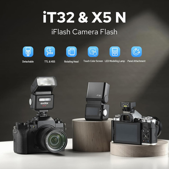 Godox iT32+X5 N TTL iFlash Touchscreen Camera Flash with Trigger Kit for Nikon