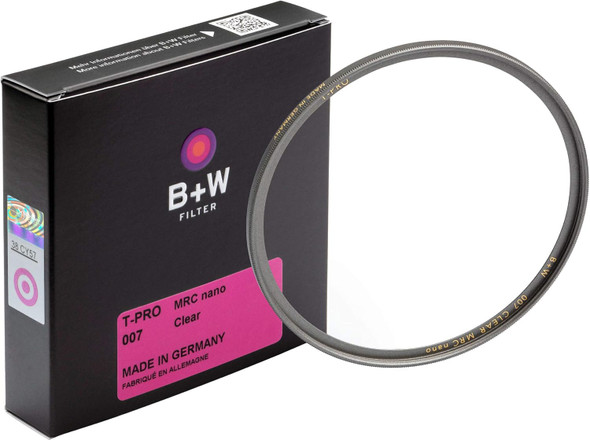 B+W 95mm T-Pro 007 Clear Filter Protection MRC Nano, Titanium Finish