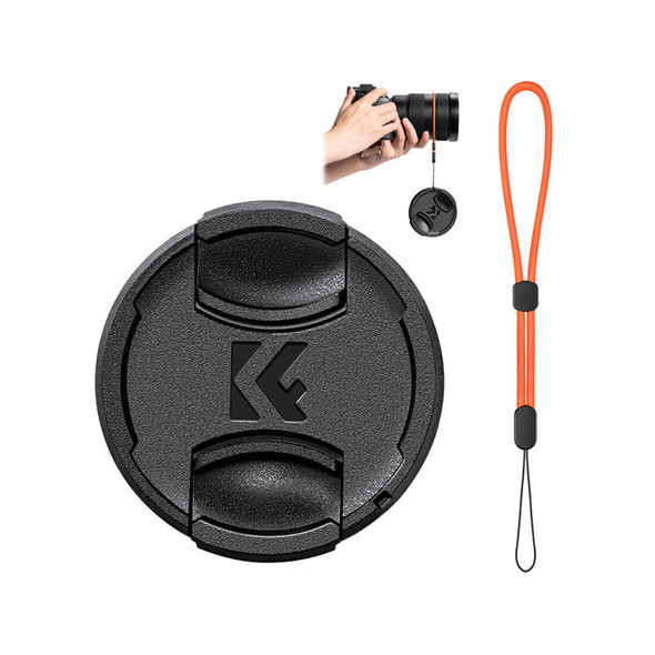 K&F Concept KF04.092 95mm Snap-on Center Pinch Lens Cap with Anti-Loss Keeper Leash