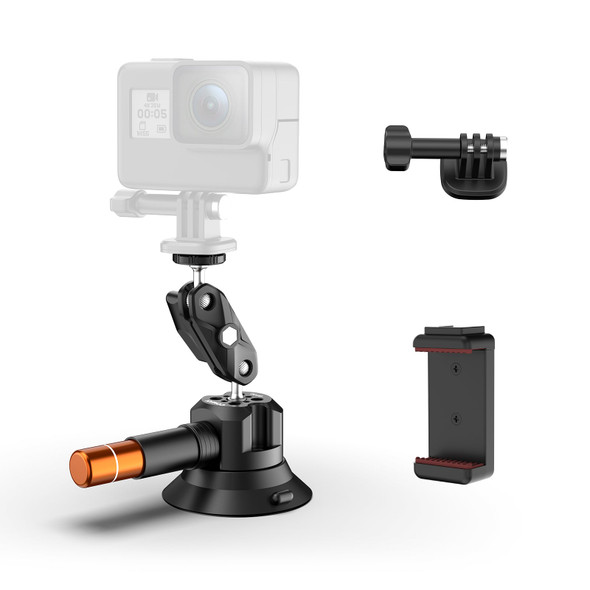 Coman DP30 3"  Vacuum Suction Cup Mount with Magic Arm & Phone Holder for Action Camera / Smartphone 