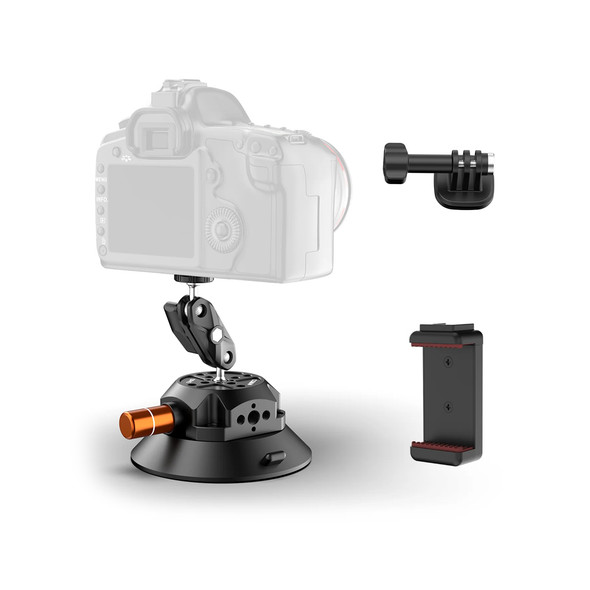 Coman DP45 4.5"  Vacuum Suction Cup Mount with Magic Arm & Phone Holder for Action Camera / Smartphone 