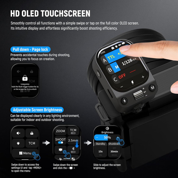 NEEWER QZ-S 10107859EU TTL Wireless Touchscreen Flash Trigger for Sony