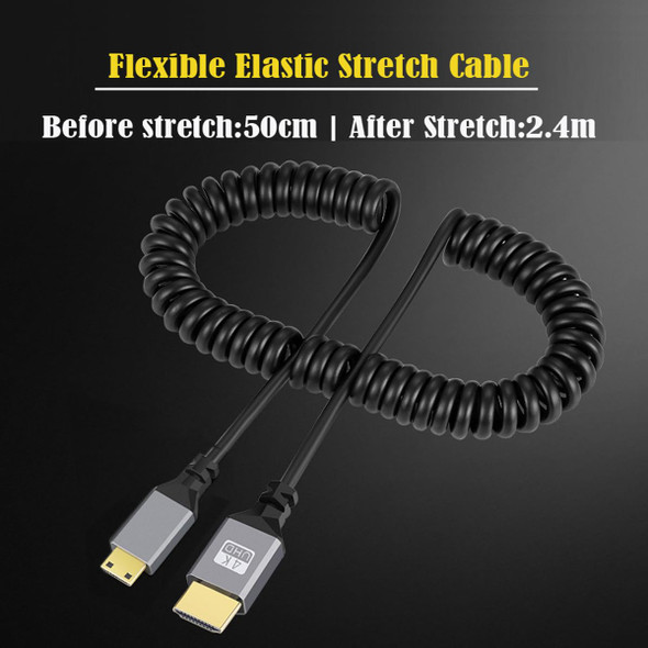 Fotolux HDMI Male to Mini HDMI Male Straight 4K Ultra HD Coiled Cable (0.5m-2.4m)