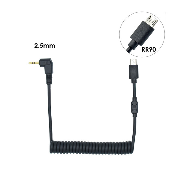 Fotolux 2.5mm to RR90 (E2) Shutter Release Coiled Cable for Fujifilm X-Pro2 X-T2 X-T10 X-T20 X-E2 X-E3 X-M1 (30cm -100cm) 