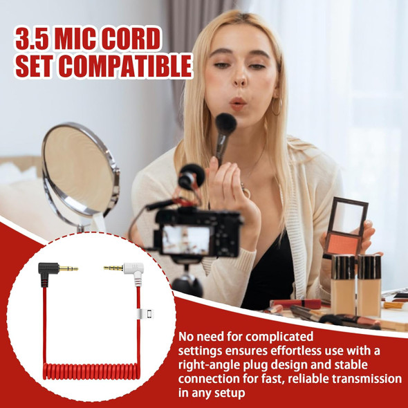 Fotolux 3.5mm TRS Male to TRRS Male Audio Microphone Adapter Coiled Cable (20cm-60cm)