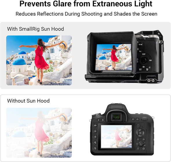 SmallRig 3206 LCD Sunhood for Sony A7 IV / A7S III / A7C / A7C II/A7CR/  ZV-E1 / ZV-E10 / ZV-1F / ZV-1 II / ZV-1 / FX2 /FX3
