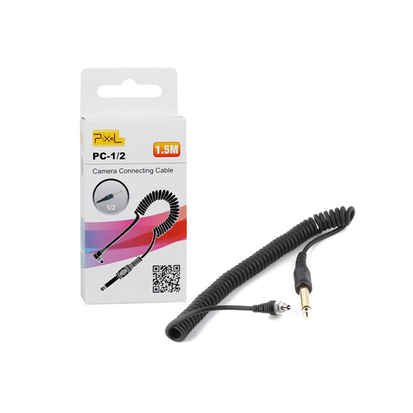 Pixel PC-1/2 PC Sync to 6.35mm Male Jack Cable (Coiled 30cm -150cm)