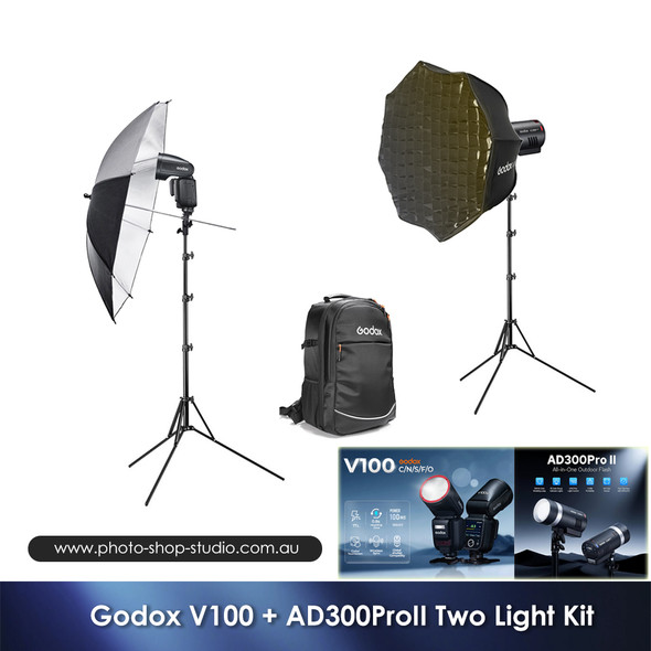 Godox V100 + AD300ProII Two Light Kit