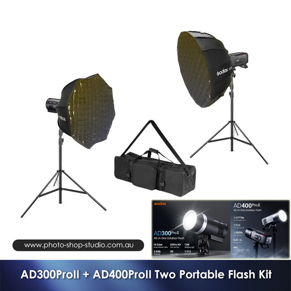  Godox AD300ProII + AD400ProII Two Portable Flash Kit