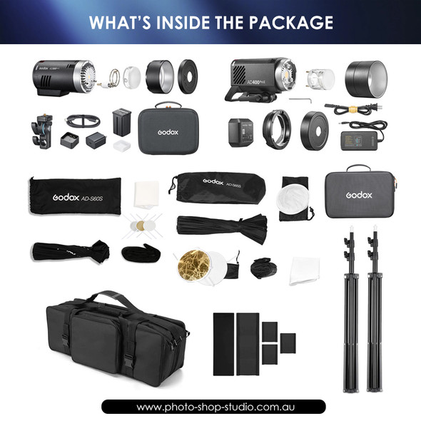  Godox AD300ProII + AD400ProII Two Portable Flash Kit