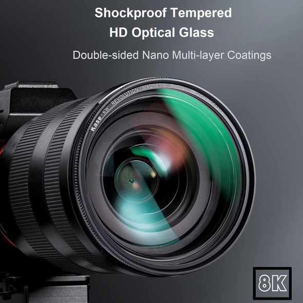  Kase 82mm KW Revolution Plus Magnetic Entry Kit II (CPL+ND8+ND64+Filter Bag+3D Tool+Lens cap+Inlaid Ring )