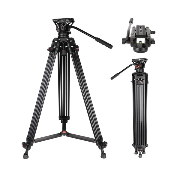 Coman KX3636 1.9m (74") Aluminium Heavy Duty Video Tripod with Fluid Head (Max load 8 kg) 