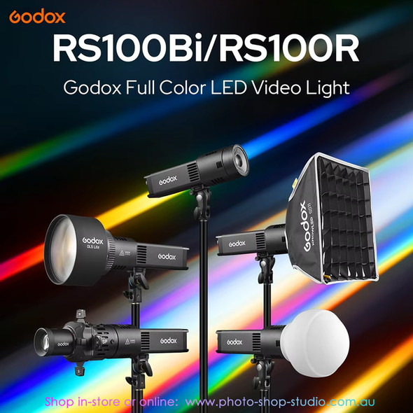  Godox RS100Bi 1K 100W Bi-Color Portable LED Video Light (2800K-6500K) with SP36K Projection Attachment