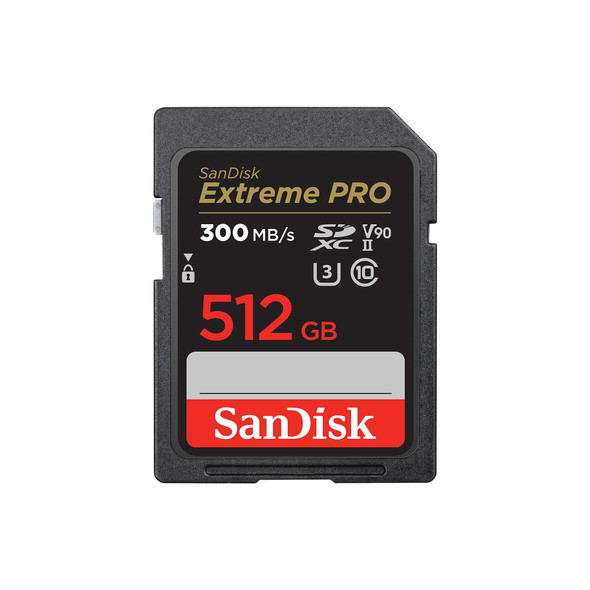 SanDisk Extreme Pro 512GB 300MB/s V90 SDXC UHS-II Memory Card