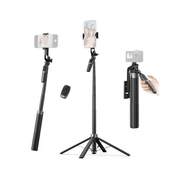   K&F Concept KF15.0030 (71") 1.77m  4-legged Selfie Stick Phone Tripod with Stabilizing Handle & Wireless Remote Control