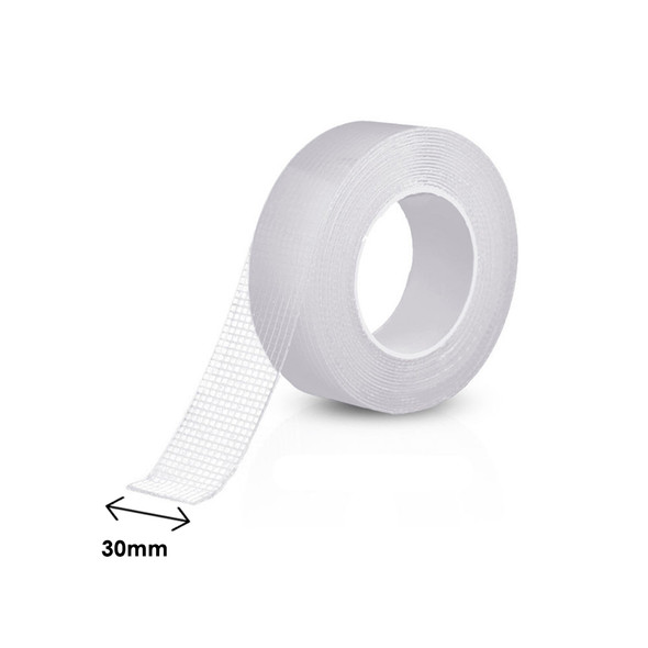 Fotolux GT30-5M Grid Mesh Nano Transparent Double-sided Multipurpose Waterproof Adhesive Tape (30mm Wide x 5m Long)