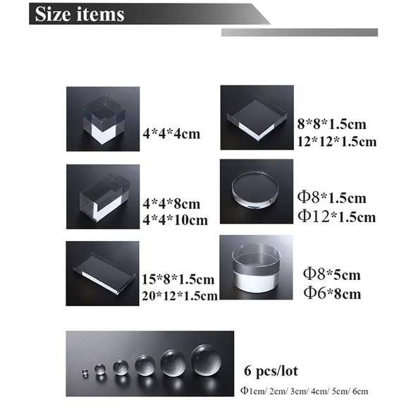  Fotolux Transparent Polished Acrylic Geometric Display Photography Props for Product Photography 