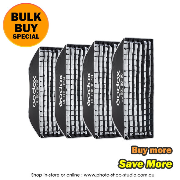  Godox 4x UL-BOX-3090 (30x90cm) Umbrella Quick Release Rectangular Strip Softbox with Grid (Bowens Mount) - Bulk Buy ($81.63 each)