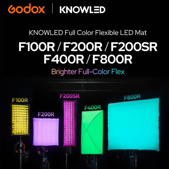 Godox 2x F200SR 34x122cm (1'x4') KNOWLED 250W Pro RGB IP54  Flexible Two LED Light Mat Panel Kit 