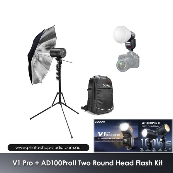 Godox V1 Pro + AD100ProII Two Flash Kit