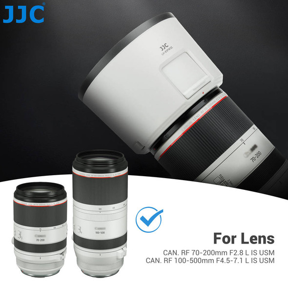 JJC LH-83FWIII WHITE Lens Hood for Canon RF 70-200mm F2.8 L IS USM &  RF 100-500mm F4.5-7.1 L IS USM lenses (Replaces Canon ET-83FWIII)