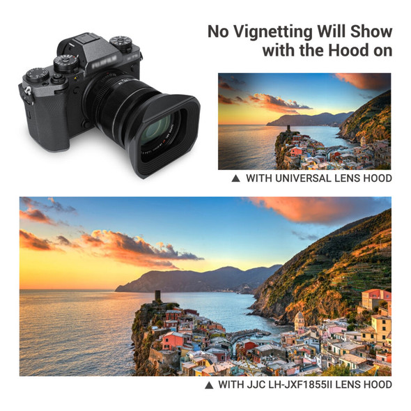  JJC LH-JXF1855II Lens Hood for Fujifilm XF14mm F2.8 R  & XF18-55mm F2.8-4 R LM OIS Lens(Replaces Fujifilm 14/18-55)