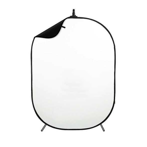 Fotolux RHC-2K 150 x 200cm (Black & White) 2-in-1 Double Sided Collapsible Backdrop with Light Stand Kit