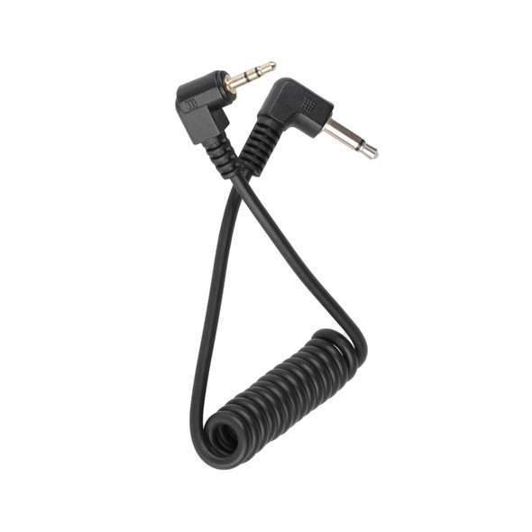 Fotolux E3 2.5mm to 3.5mm Jack Right Angle Coiled Connecting Cable (25cm-35cm)  for Canon 