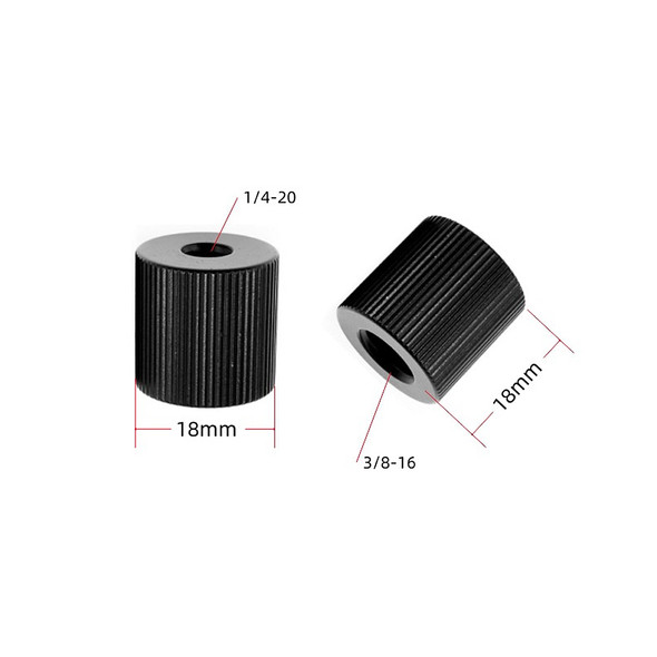 Fotolux BK-A8E 1/4" Female to 3/8" Female Thread Adapter Converter (Black)