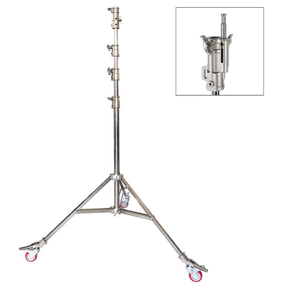 Fotolux 2x J4200 4.2m Heavy Duty Pro S/S Light Stand with Wheels -Bulk Buy ($334.25 each)
