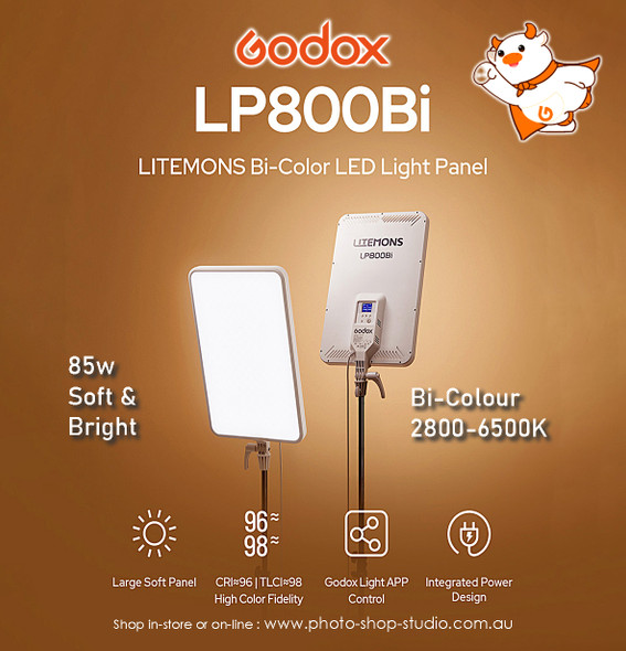  Godox 2x LP800Bi Litemons 85W Bi-Color LED Soft Light Panel Kit with Background Setup
