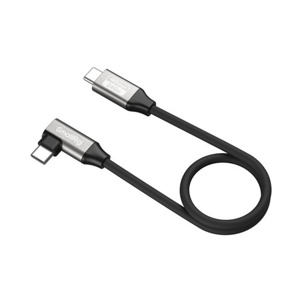 SmallRig 5075 PD 240W USB-C Straight to USB-C Angled Fast Charging Data Cable (35cm)