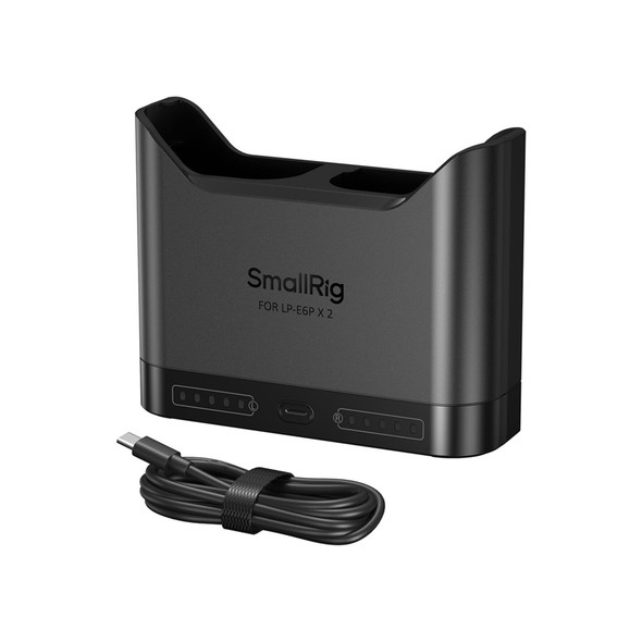 SmallRig 5490 Dual-slot 22.5W Fast Camera Battery Charger for Canon LP-E6P/ LP-E6NH/ LP-E6N/ LP-E6 
