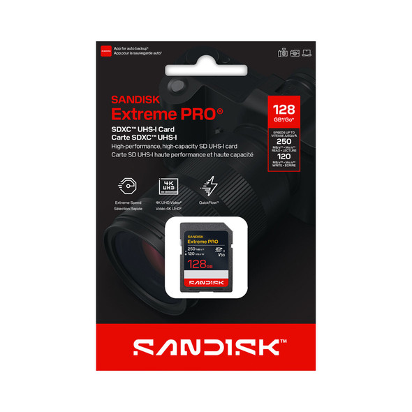 SanDisk 128GB Extreme PRO SD UHS-I Memory Card 250MB/s V30 